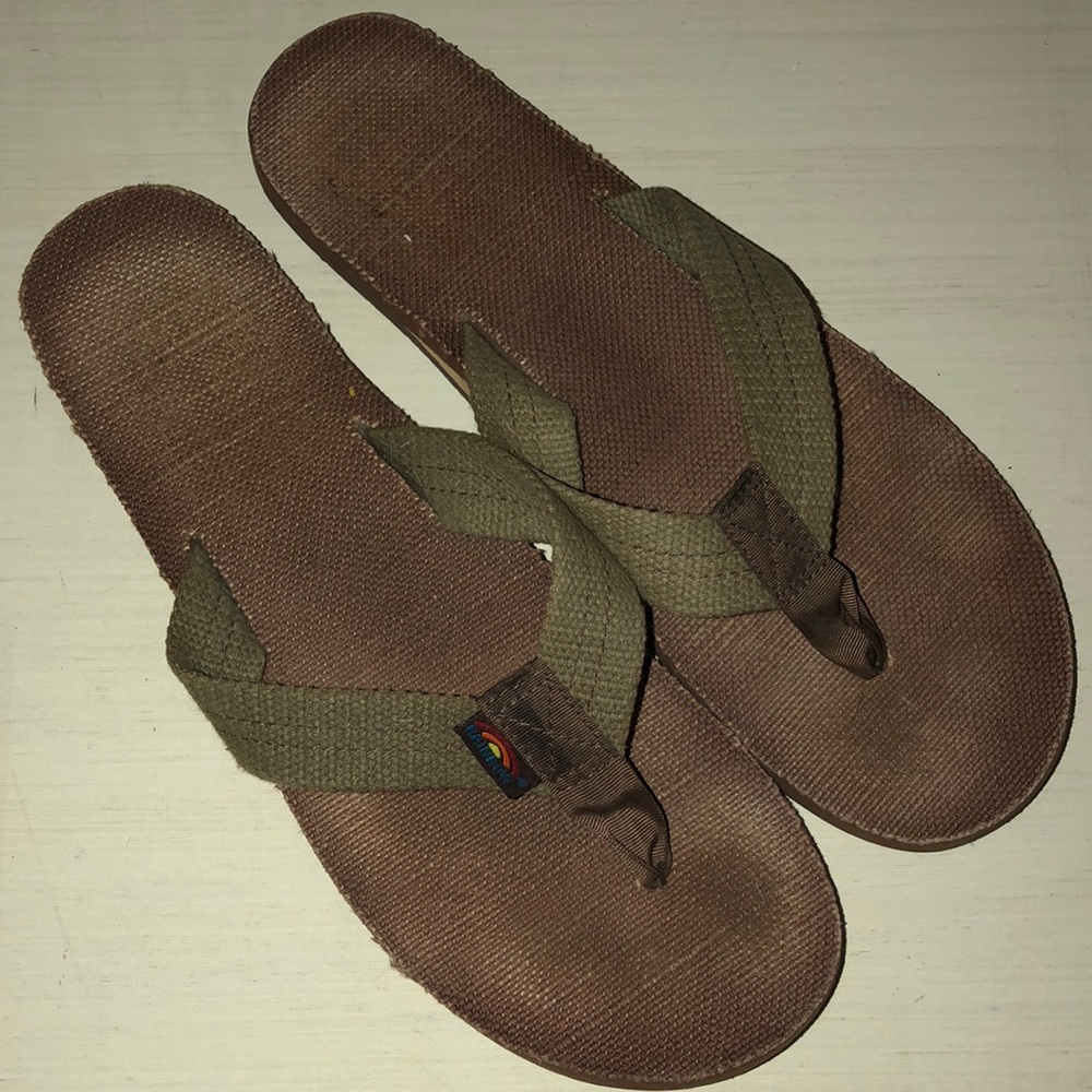 Rainbow flip flops